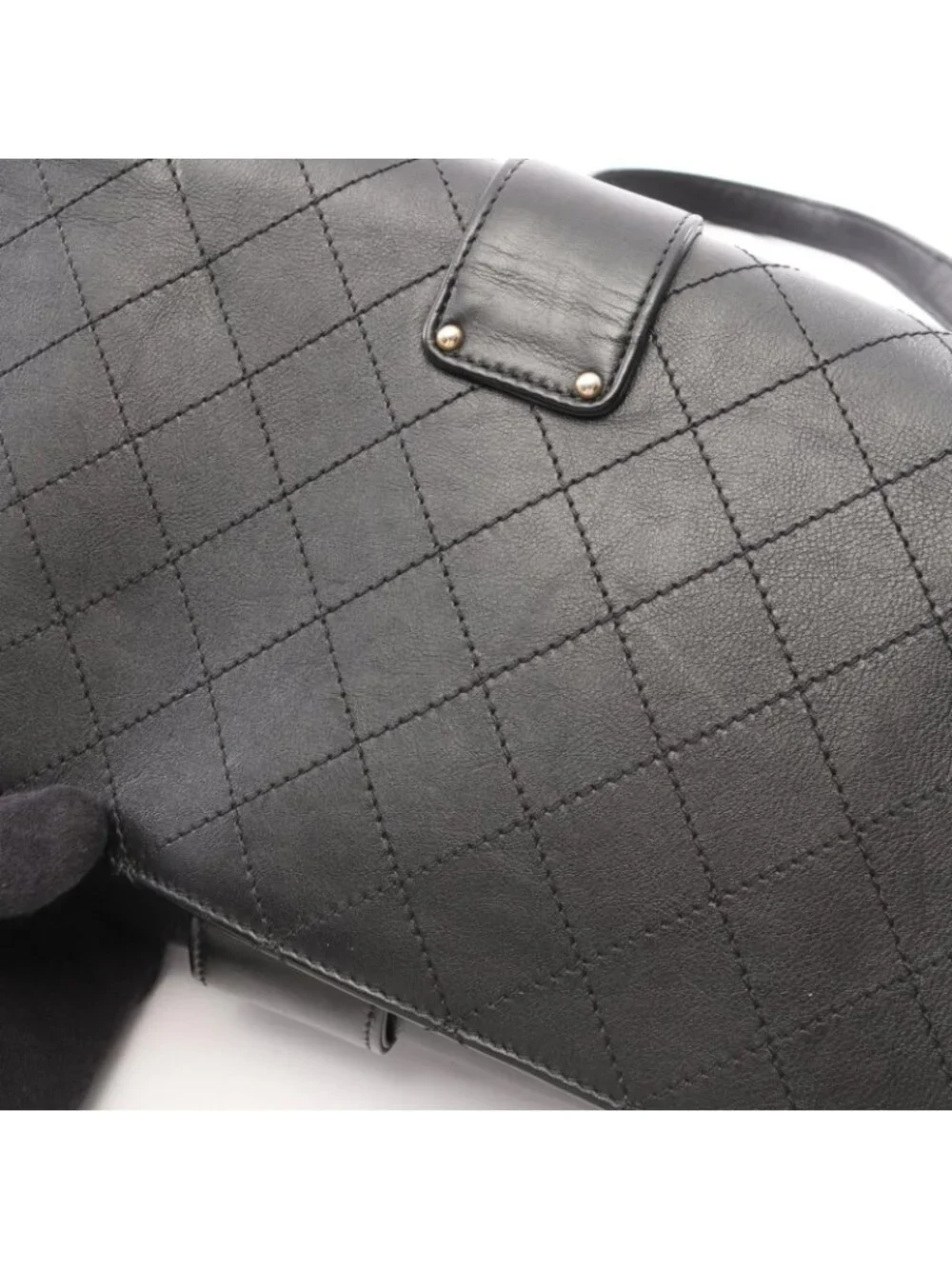 Chanel Shoulder Bag Quilted 2-Way Black Leather Chain